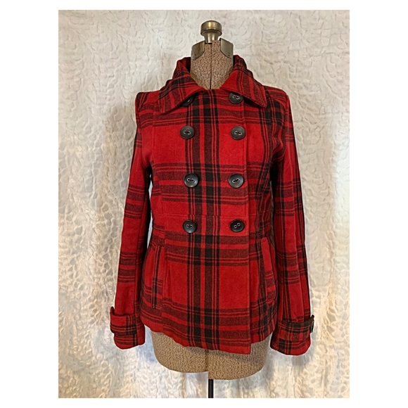 YMI Jackets & Blazers - YMI Checkered Pea Coat EUC
